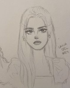 a pencil drawing of a woman with long hair and an angry look on her face