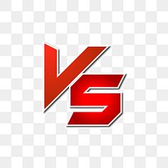 the letter v and s logo is made up of red letters, which are separated into two