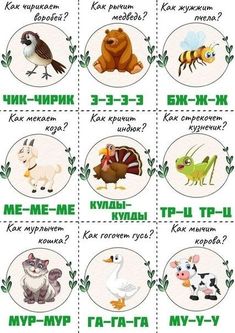 an image of different animals and birds in russian language, with the words'what do you