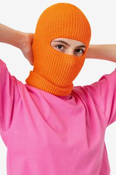 Our 100% acrylic knit balaclava features one central opening for the eyes and a snug fit down to the neck. The acrylic knit is insulating and easy to wash and care for. Layer this piece with your face mask for safety and optimal warmth this winter. Made in Los Angeles, Calif. Our experienced sewers earn up to $25 an hour and no less than $16; additionally workers have healthcare benefits for less than $15 per week, a 401k plan, paid sick days, subsidized bus passes and favorable overtime benefit Knit Balaclava, Natural Bleach, Camo And Red, Royal Yellow, Knitted Balaclava, Bus Pass, Heather Brown, Full Face Mask, Ski Mask