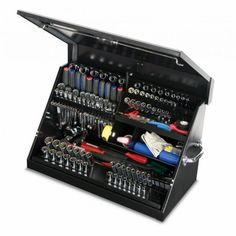 an open tool box filled with lots of tools