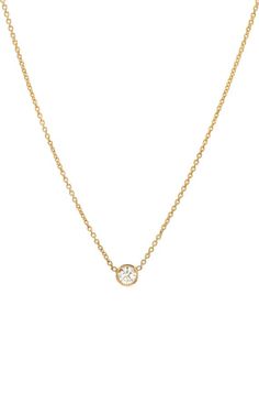 Bezel diamond necklace, 14k solid gold, solitaire necklace Diamond Necklace Solitaire, Small Diamond Necklace, Cable Jewelry, Lagos Jewelry, Earrings Hanging, Solitaire Necklace, Solitaire Earrings, Diamond Solitaire Necklace, Solitaire Necklaces