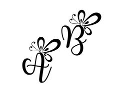 the letters b and f are drawn in black ink, with bows on each letter