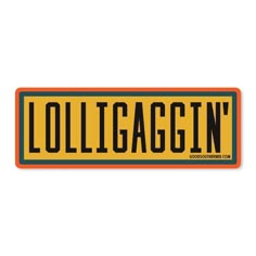 a yellow and black sticker with the word collaggin in it's center