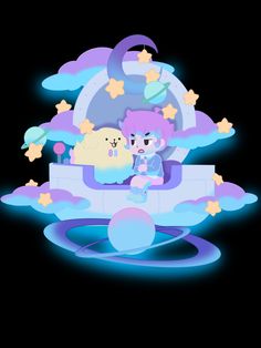 Cardamon and sticky sitting in Puppycat captains chair Bee And Puppycat Space, Bee And Puppycat Cardamon, Puppycat Wallpaper, Fun Aesthetic, I Love Bees, Cartoon As Anime, Dark Christmas, Bee Sticker