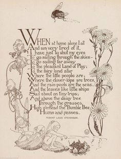 an old fashioned poem with flowers in it