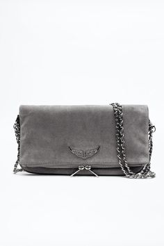 Grey Purse, Purse White, Suede Bag, Suede Clutch, Bag Obsession, Strap Purse, Grey Bag, White Cross, Zadar