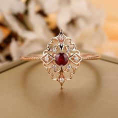 Diamond Engagement Rings With Ruby Accents, Elegant 14k Gold Ruby Ring With Intricate Design, Elegant Ruby Ring With Intricate Design, Antique Gold Ruby Ring With Intricate Design, Intricate Ruby Ring Jewelry, Ornate Gold Ruby Ring, Ruby Bracelet Gold, Jungkook Wattpad, Lucky Ring