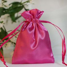 12 Pack | 3inch Fuchsia Satin Drawstring Wedding Party Favor Gift Bags Favor Table, Candy Party Favors, Candy Jewelry, Satin Bags, Favor Bag, Candy Gifts, Wedding Party Favors, Drawstring Pouch, Party Favor Bags