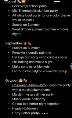 the halloween party menu is shown in this screenshote image, and it appears to be