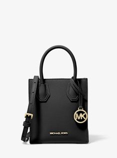 Michael Kors Women's Mercer Pebbled Leather NS Crossbody Bag Pebbled Leather Crossbody Bag, Michael Kors Mercer, Michael Kors Handbag, Mk Purse, Michael Kors Crossbody Bag, Michael Kors Outlet, Mk Bags, Black Leather Crossbody Bag, Best Bags