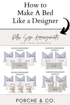 how to make a bed like a designer for your bedroom or living room info sheet