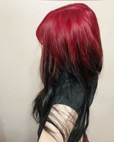 Black Hair Types, Red Roots, World Hair, Black Hair Dye, Goth Hair, Dyed Red Hair