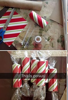 there are several different pictures with candy canes