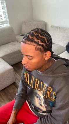 Braids Hairstyles Twist, Two Cornrow Braids, Black Boy Hairstyles, Men Cornrows, Box Braids Men, Hairstyles Twist