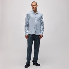 Our Classic Pocket Linen Shirt is made in our classic lightweight linen that is breathable and soft. Style details include a shirt collar, button front closure, full length sleeves with placket at cuffs, back yoke, chest pocket, shirttail hem. Garment dyed. Relaxed fit.Additional Information:• 100% Linen • This garment was dyed using a special pigment process to give each garment a unique look that will evolve and fade over time• We recommend washing this garment separately in cold water before Linen Button-up Shirt With Button Cuffs, Unstructured Linen Shirt With Button Cuffs, Linen Button-up Shirt With Welt Pockets, Linen Shirt With Placket For Casual Gatherings, Casual Linen Shirt With Placket, Business Casual Linen Shirt With Pockets, Casual Linen Shirt For Business Casual, Linen Shirt With Placket, Fitted Linen Shirt With Pockets