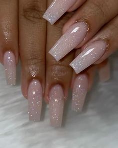 Glitter Nails Acrylic, Pink Acrylic Nails, Prom Nails, Fire Nails, Classy Nails, Pretty Acrylic Nails, Nail Arts