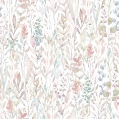 Floral Wallpaper Watercolor Flowers Peel and stick Wallpaper EazzyWalls Sample: 6''W x 9''H Smooth Vinyl Floral Peel And Stick Wallpaper, Wallpaper Art Deco, Wallpaper Boho, Look Wallpaper, Wallpaper Watercolor, Boho Wallpaper, Watercolor Floral Pattern, Art Deco Wallpaper, Pastel Watercolor