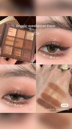 Cool Toned Eyeshadow Palette, Makeup Ala Korea, Chocolate Eyeshadow Palette, Teknik Makeup, Chocolate Eyeshadow, Eye Makeup Cosmetics, Eye Pigments, Shiny Eyes, Glitter Eyeshadow Palette