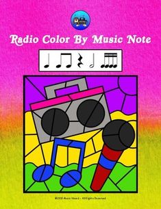 the book cover for color by music notes