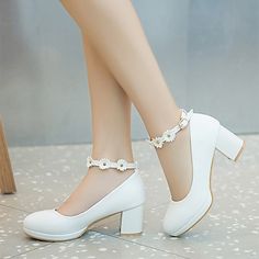 Category:Heels; Upper Materials:PU; Embellishment:Flower; Season:Spring,Summer,Fall; Gender:Girls'; Activity:Walking,Dancing; Toe Shape:Round Toe,Closed Toe; Style:Daily,Princess Shoes,Flower Girl Shoes,Lolita,Dress Shoes,Cosplay,Cosplay Lolita,Heel,New Year's; Heel Height(inch):2-3; Occasion:Birthday,Festival,Gift,New Year,Daily,Party,Wedding,Evening Party,Prom; Age Group:Little Kids(4-7ys),Big Kids(7years ); Closure Type:Buckle; Function:Breathability,Cosplay; Pattern:Solid Color; Shipping Weight:0.675; Foot Length:; Size chart date source:Provided by Supplier. Heels Flower, High Heels For Kids, Sweet Flowers, Flower Girl Shoes, Court Heels, Ankle Strap Block Heel, Chunky Heel Pumps, Flower Shoes, Girls Heels