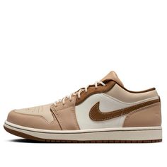 Air Jordan 1 Low SE 'Hemp Light British Tan' HF5753-221 Beige Leather Sneakers For Streetwear, Modern Beige Leather Sneakers, Neutral Leather Lace-up Sneakers, Neutral Lace-up Leather Sneakers, Beige Low-top Sneakers With Leather Footbed, Beige Leather Sneakers With Cushioned Footbed, Low Dunks, Fall Pics, Fall Sneakers