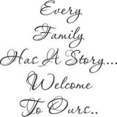 an iphone screen with the words, every family has a story welcome to ours