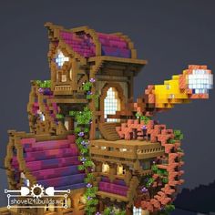 Steampunk Minecraft Base, Minecraft Fantasy Base, Witch Hut Minecraft, Minecraft Observatory, Minecraft Steampunk Builds, Steampunk Minecraft Builds, Minecraft Beautiful, Fantasy Minecraft House