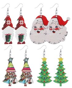 PRICES MAY VARY. 🎅Christmas Earrings🎅The christmas tree theme earrings symbol Christmas day, The wooden tree shape gives the piece a warm, minimal look, while the christmas tree piece gives a whimsical vibe add to the festive atmosphere. 🎄Christmas Tree Earrings🎄Get ready for christmas day with these christmas tree earrings! The classic wood base with christmas tree santa claus as embellishments,add a touch of christmas glamour. 🎊Material Size🎊Only 0.12oz, Length: 2.95in, Width: 1.5in. Mad Christmas Glamour, Teacher Party, Walnut Plywood, Tree Santa, Tree Theme, Christmas Gift For Women, Jewelry Wood, Santa Claus Christmas Tree, Tree Earrings