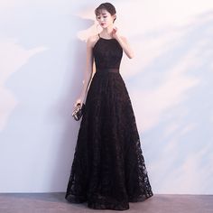 Long Dress Korean Style, Chinese Prom Dress, Long Dress Korean, Gowns Dresses Evening, Formal Fashion Women, Prom Dress Black, Black Evening Dress, Dress Korean, Tulle Ball Gown