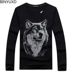 Hot sale Plus Size s 5XL Leisure autumn and winter cotton long sleeved male T Shirt fashion brand men s t shirt wolf pattern Shipping from the US. Easy 30 day return policy, 100% cotton, Double-needle neck, sleeves and hem; Roomy Unisex Fit. Black Cotton Top With Wolf Design, Wolf Print, Full Sleeve Tshirt, Neon Outfits, Spring T Shirts, Wolf T Shirt, Men Plus Size, Men's Long Sleeve T-shirt, Cheap T Shirts