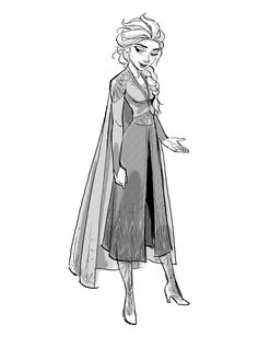 the frozen princess is dressed up in her blue dress and cape, while she stands with her hands out