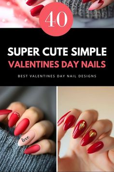 Create gorgeous nails with 40+ simple valentines day nails ideas! Find red and white, pink short, or coffin short styles. Add glitter, gel, or matte finishes for DIY fun. Perfect for 2025 long or short nail trends. Save this pin to your nail board for all the inspiration! Valentines Day Nails Designs Pink, February Nails Ideas Valentines Day Red, Valentine Short Nails, Valentine’s Day Nails Ideas, Valentines Nails Red, Simple Valentines Day Nails, Valentines Nail Ideas, Valentines Day Nails Designs