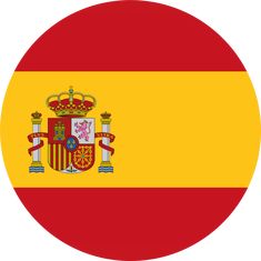 the flag of spain is shown in a circular shape with red, yellow and white stripes