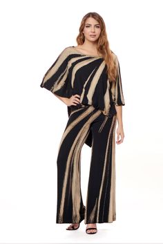 Art Deco Beaded Palazzo Suit 2 piece Pant Suit (tunic & palazzo pant) Colors: Black/Taupe Sizes: S, M, L, XL, 1X, 2X Diva Den, Deco Beads, Palazzo Suit, Palazzo Pant, Pant Suit, African Design Dresses, African Design, Palazzo Pants, 2 Piece