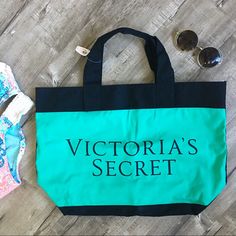 Color Block Design In Green, Blue And Black, This Victoria's Secret Tote Bag Is Great For The Beach, Day Trip Or Gym. Heavy Canvas With Interior Water Resistant Lining. Never Used, With Tags Nwot. Priced At $78 But Who Are We Kidding? This Was A Free Gift With Purchase So I've Priced Accordingly. Approx 21" Across And 15" Wide When Flat. Measurements Provided On Request. Smoke Free Seller. Photos Shown With Tag On But The Tag Is No Longer On. Victoria's Secret Beach Bag For Summer, Victoria's Secret Summer Vacation Bags, Victoria's Secret Summer Beach Bag, Victoria's Secret Summer Shopping Bags, Victoria's Secret Casual Beach Bag, Trendy Victoria's Secret Vacation Bag, Trendy Victoria's Secret Bags For Summer, Trendy Victoria's Secret Summer Bags, Beach Day Trip