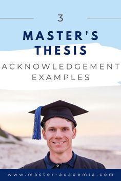 a man wearing a graduation cap and gown with the title 3 master's thesis