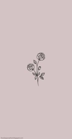 a black and white drawing of flowers on a light pink background with the word love written in