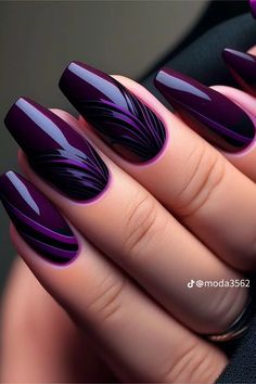 Minimalist Nail Art, Stylish Nails Designs, Pretty Nail Art Designs, Pretty Nail Art, Nail Art Hacks, Funky Nails, Types Of Nails, Purple Nails, Nail Decorations