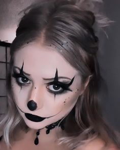 halloween makeup
clown makeup Hair For Clown Costume, Black Clown Halloween Costume, Lady Clown Makeup, Black Clown Costume Women, Black And White Clown Halloween Costume, Diy Killer Clown Costume For Women, Emo Clown Costume, Cute Killer Clown Costume, Scary Female Clown Makeup