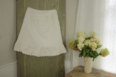 white petticoat skirt French vintage heavy cotton slip waffle texture scalloped hem 1900 by TheTextileTrunk on Etsy Cotton Ruffled Skirt Petticoat, Cotton Petticoat With Ruffles, White Cotton Skirt For Garden Party, White Cotton Wedding Skirt, White Cotton Cottagecore Skirt, White Cotton Skirt-shape Petticoat, Vintage White Skirt With Ruffles, Spring Cotton Petticoat With Ruffled Skirt, White Cotton Petticoat Skirt