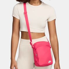 Nike Heritage Crossbody Bag *Nwt!* Dimensions: 9" H X 7" W X 3" D Nike Bags, Nike Pink, Women's Nike, Crossbody Bags, Nike Women, 3 D, Crossbody Bag, Bag Lady, Nike