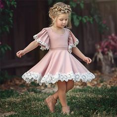 Monica Lace Party Dress - Abby Apples Boutique Robe Fuchsia, Dress For, Floral Party Dress, 파티 드레스, Summer Outfits Kids, Lace Party Dresses, Party Dress Short, Girls Sweet, Flower Decor