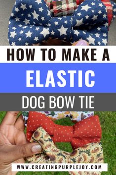 two different types of bow ties with the words how to make a elastic dog bow tie