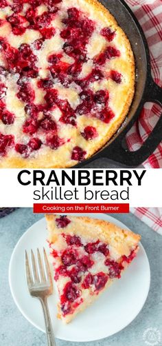 this cranberry skillet bread is the perfect dessert to make for breakfast or as an appetizer