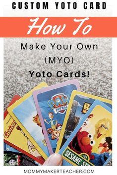 how to make your own myo yoto cards with the words, how to make your own yoto cards