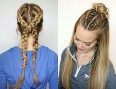 Sporty Hairstyles For Short Hair, Double French Braids, Short Hair Model, Easy Braids, Sporty Hairstyles, Hairstyles For Short Hair, Box Braids Hairstyles