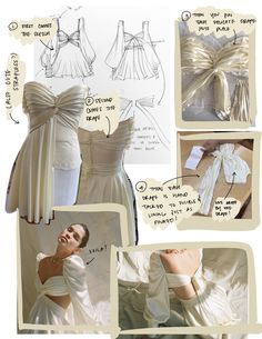 an image of a woman's wedding dress with instructions on how to tie it