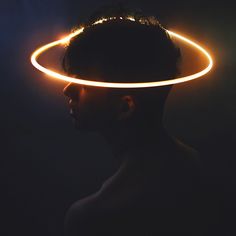 a man with a glowing halo around his head