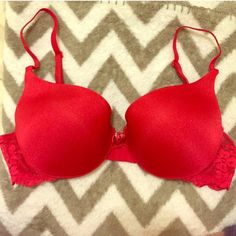 Brand New, Never Worn Victoria's Secret Very Sexy Angels Red Bra. Sexy, Perfect For Valentines Day. I Accidentally Purchased The Wrong Size.. It Is Now A Discontinued Style, So I Can't Return It. My Loss Is Your Gain Here! Size 34b. $29 Red Bra, I Accidentally, Lace Bra, Women's Intimates, Push Up, Victoria's Secret, Valentines Day, Valentines, Brand New